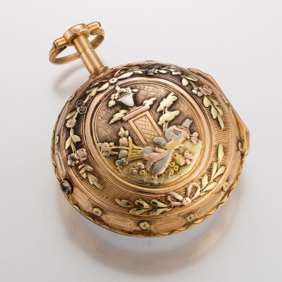 A French multi-color 18 carat gold pocket watch Circa 1775 A French multi-color 18 carat gold pocket watch Circa 1775