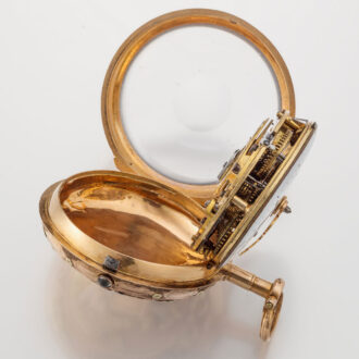 A French multi-color 18 carat gold pocket watch Circa 1775