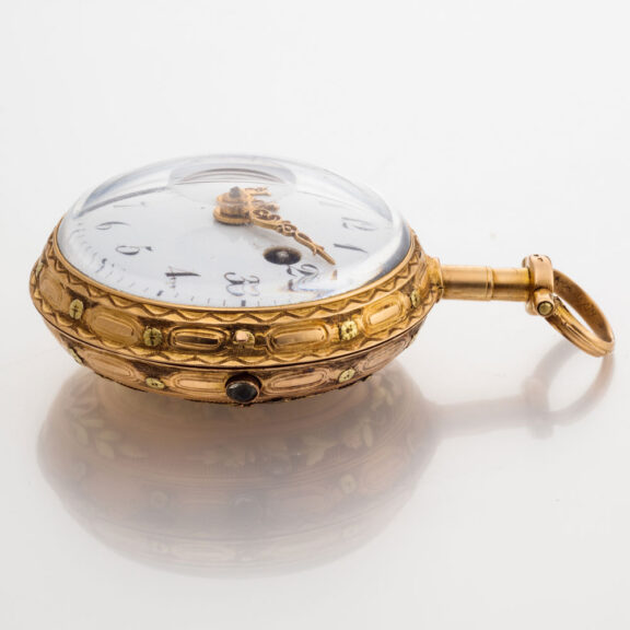 A French multi-color 18 carat gold pocket watch Circa 1775 A French multi-color 18 carat gold pocket watch Circa 1775