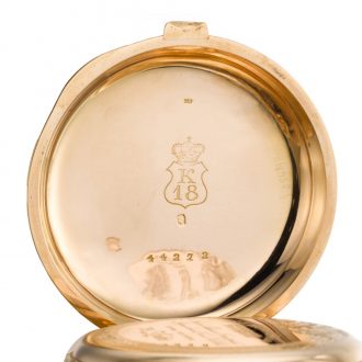 Swiss quarter repeating keyless lever automaton watch Circa 1890