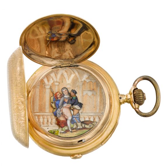 Swiss repeater with concealed erotic automaton Circa 1890