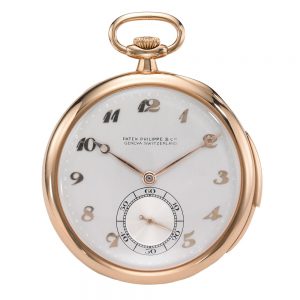 Swiss 18k gold five-minute repeating watch Circa 1913-1946