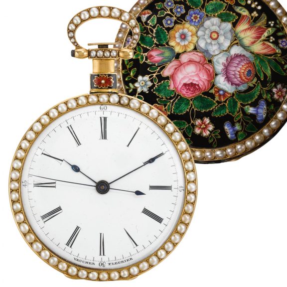 Swiss gold mirror image pair of duplex watches Circa 1845 Swiss gold mirror image pair of duplex watches Circa 1845