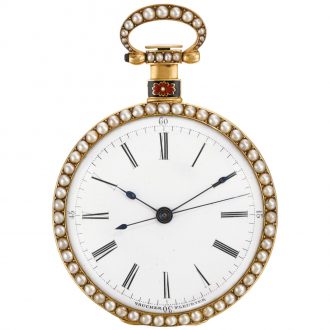 Swiss gold mirror image pair of duplex watches Circa 1845