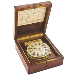 Swiss 8 day going keyless deck lever chronometer with power reserve indication Circa 1920