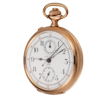 Gold Swiss split seconds chronograph with register Circa 1895