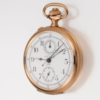 Gold Swiss split seconds chronograph with register Circa 1895