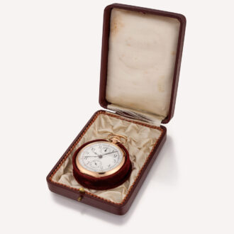 Gold Swiss split seconds chronograph with register Circa 1895