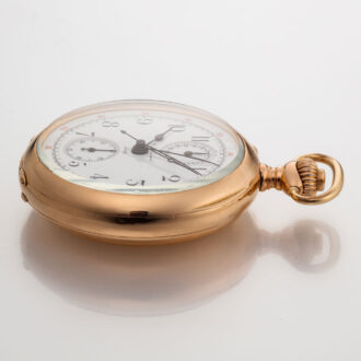 Gold Swiss split seconds chronograph with register Circa 1895