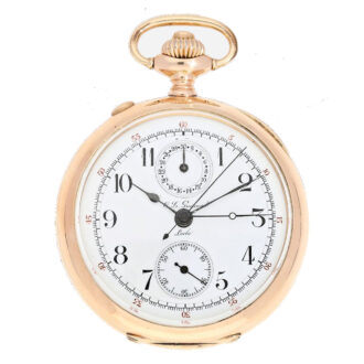 Gold Swiss split seconds chronograph with register Circa 1895