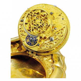 German gold box with concealed watch Circa 1750