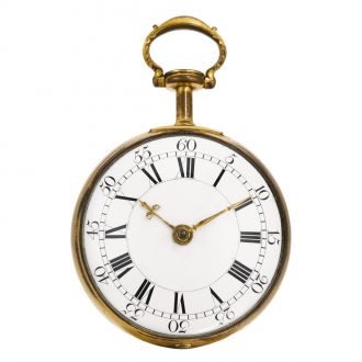 English coach watch with polychrome enamel painting Circa 1785