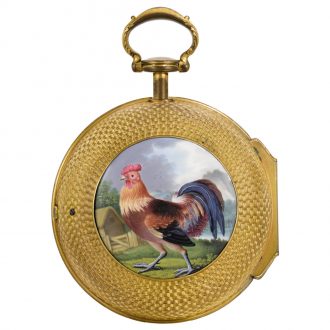 English coach watch with polychrome enamel painting Circa 1785