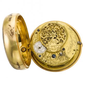 English coach watch with polychrome enamel painting Circa 1785