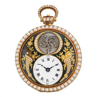 Swiss gold cylinder watch with exposed balance Circa 1820