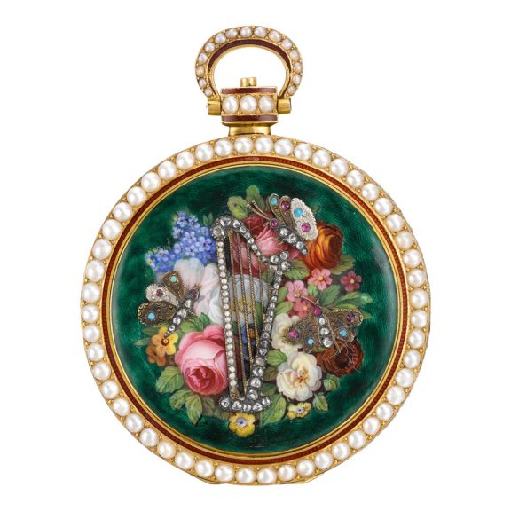 Swiss gold cylinder watch with exposed balance Circa 1820 Swiss gold cylinder watch with exposed balance Circa 1820
