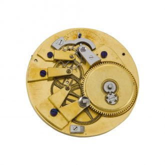 Swiss gold cylinder watch with exposed balance Circa 1820