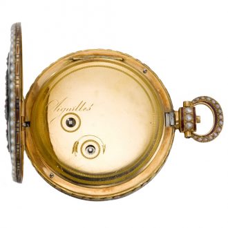 Swiss gold cylinder watch with exposed balance Circa 1820