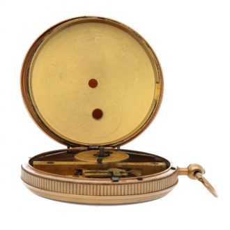 Swiss gold, enamel, and pearl-set cylinder watch Circa 1810