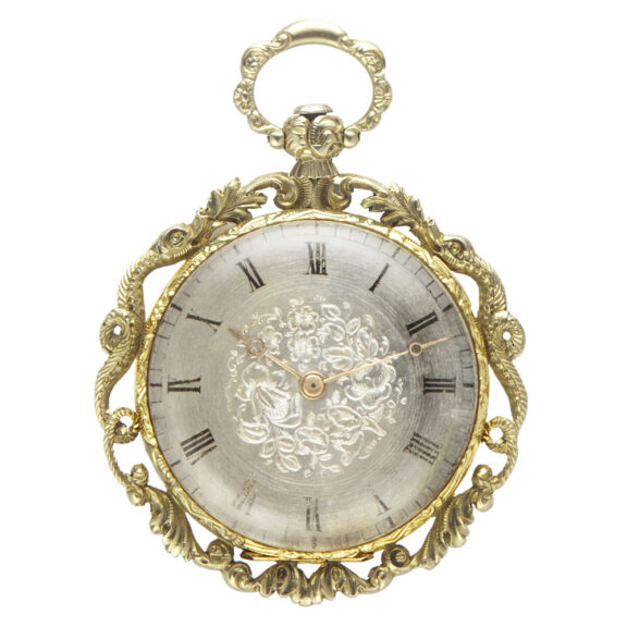 Swiss gold dragon decorated pendant watch Circa 1840