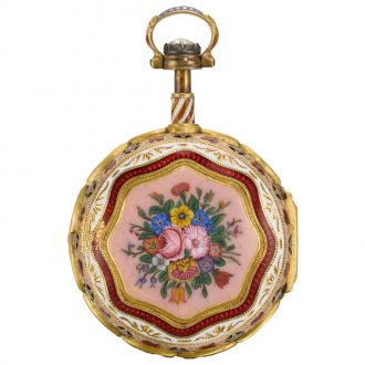 English gold triple-cased quarter repeating pocket watch Circa 1875