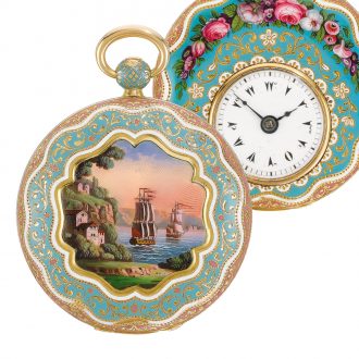 Swiss gold and enamel watch for the Turkish market Circa 1820