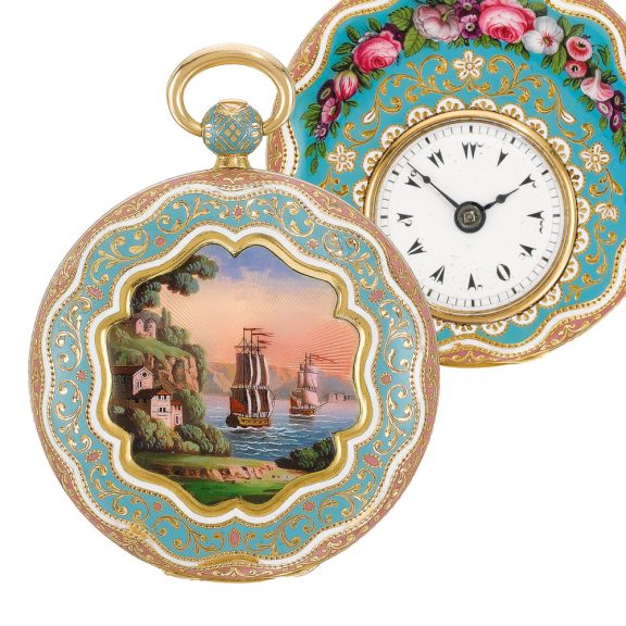 Swiss gold and enamel watch for the Turkish market Circa 1820