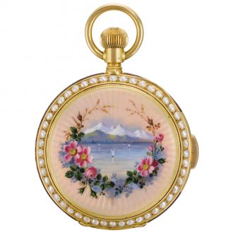 Swiss minute repeating watch with jacquemart automaton Circa 1900
