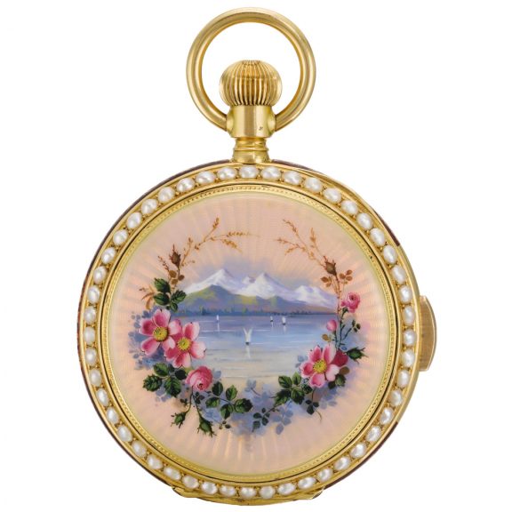 Swiss minute repeating watch with jacquemart automaton Circa 1900 Swiss minute repeating watch with jacquemart automaton Circa 1900