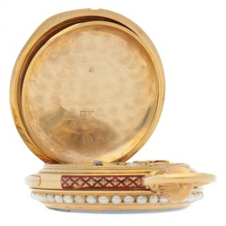Swiss minute repeating watch with jacquemart automaton Circa 1900
