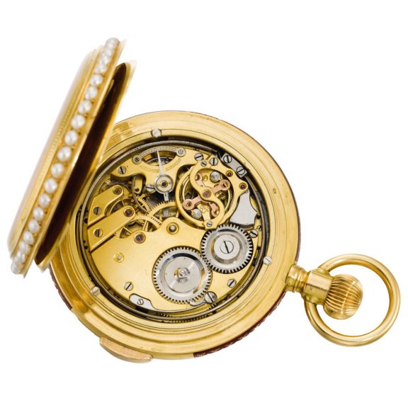 Swiss minute repeating watch with jacquemart automaton Circa 1900 Swiss minute repeating watch with jacquemart automaton Circa 1900