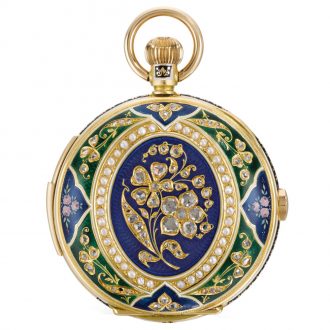 Swiss minute repeating calendar watch with chronograph Circa 1890 Swiss minute repeating calendar watch with chronograph Circa 1890