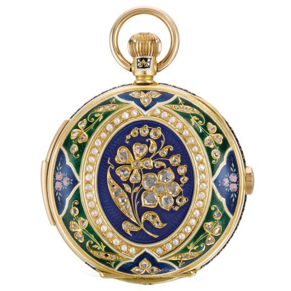 Swiss minute repeating calendar watch with chronograph Circa 1890 Swiss minute repeating calendar watch with chronograph Circa 1890