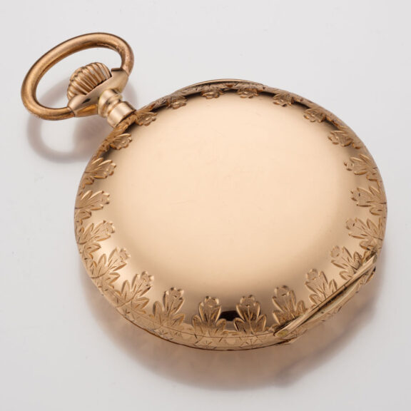 German hunting case watch with unusual decoration Circa 1910 German hunting case watch with unusual decoration Circa 1910