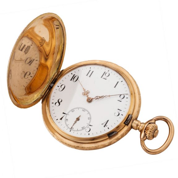 German hunter watch with unusual decoration Circa 1910