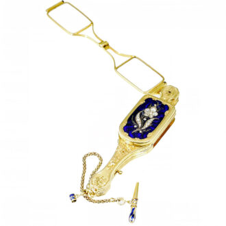 Swiss gold enamel, diamond-set concealed watch Circa 1840 Swiss gold enamel, diamond-set concealed watch Circa 1840