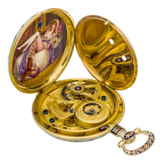 Swiss gold duplex erotic watch for Chinese market Circa 1835