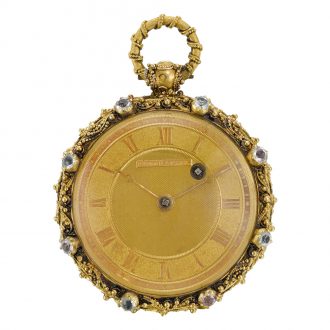 French open faced keywind sapphire-set verge watch Circa 1825