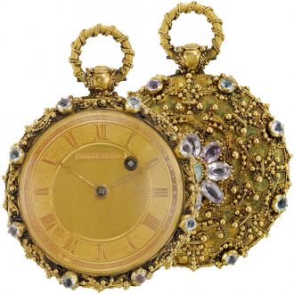 French open faced keywind sapphire-set verge watch Circa 1825