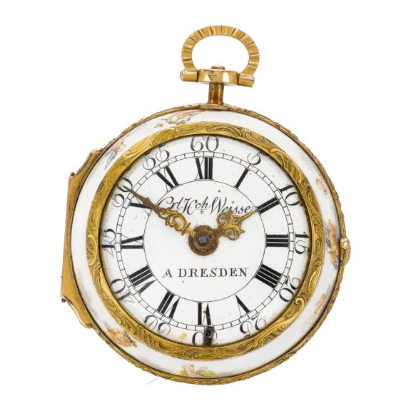 German single-cased porcelain watch with chatelaine Circa 1755 German single-cased porcelain watch with chatelaine Circa 1755