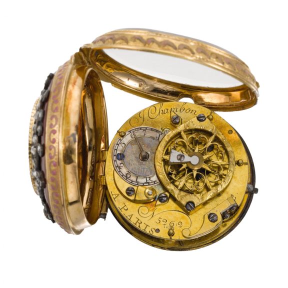 French decorative gold verge watch with chatelaine Circa 1775 French decorative gold verge watch with chatelaine Circa 1775