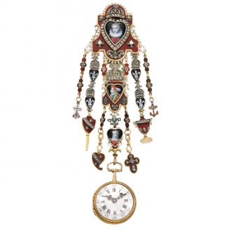 French decorative gold verge watch with chatelaine Circa 1775 French decorative gold verge watch with chatelaine Circa 1775