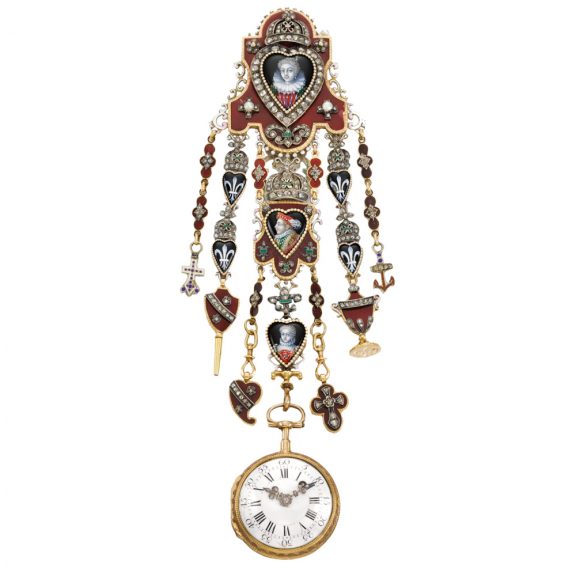French decorative gold verge watch with chatelaine Circa 1775 French decorative gold verge watch with chatelaine Circa 1775