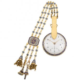 French centre seconds cylinder watch with chatelaine Circa 1790 French centre seconds cylinder watch with chatelaine Circa 1790