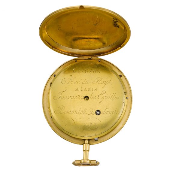 French centre seconds cylinder watch with chatelaine Circa 1790 French centre seconds cylinder watch with chatelaine Circa 1790
