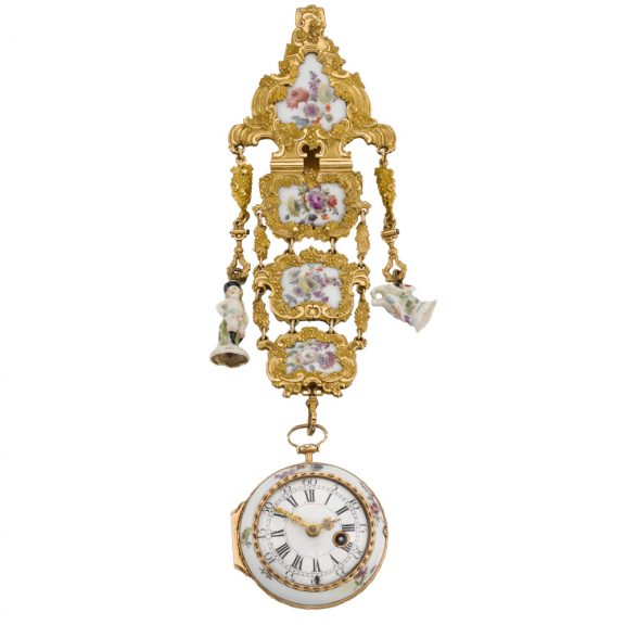 German single-cased porcelain watch with chatelaine Circa 1755 German single-cased porcelain watch with chatelaine Circa 1755