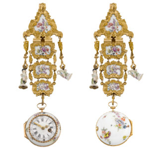 German single-cased porcelain watch with chatelaine Circa 1755