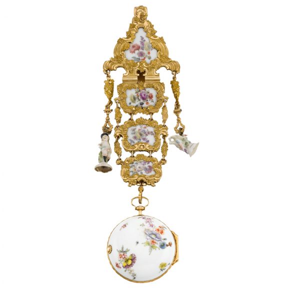 German single-cased porcelain watch with chatelaine Circa 1755 German single-cased porcelain watch with chatelaine Circa 1755