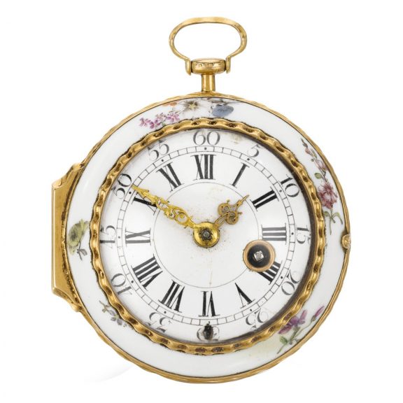 German single-cased porcelain watch with chatelaine Circa 1755 German single-cased porcelain watch with chatelaine Circa 1755