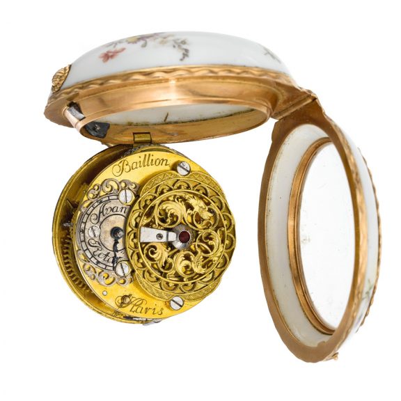 German single-cased porcelain watch with chatelaine Circa 1755 German single-cased porcelain watch with chatelaine Circa 1755